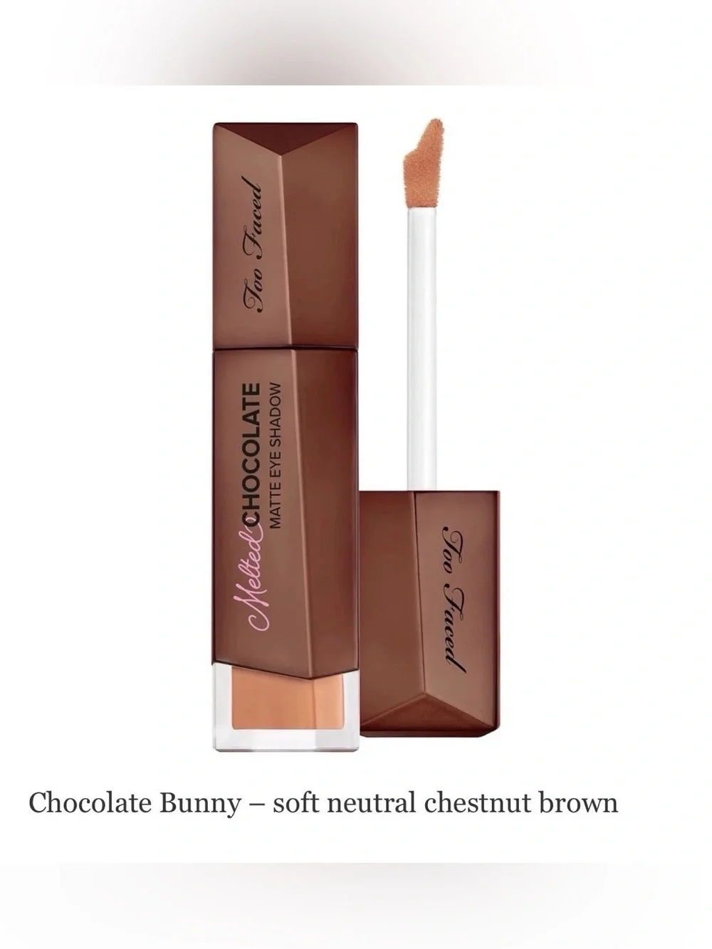 Too Faced Melted Chocolate Waterproof Matte Cream Eye Shadow Chocolate Bunny NEW